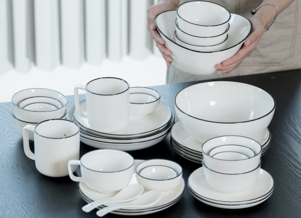 Bộ chén dĩa sứ đẹp nID đậm chất Bắc Âu, cho bữa cơm gia đình thêm trọn vị ngon