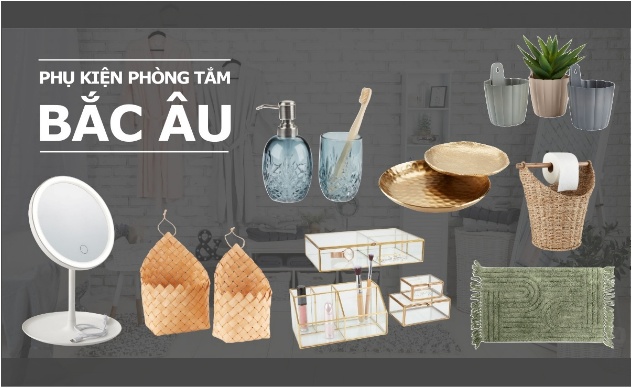 Thêm màu sắc vào phòng tắm bằng phụ kiện trang trí