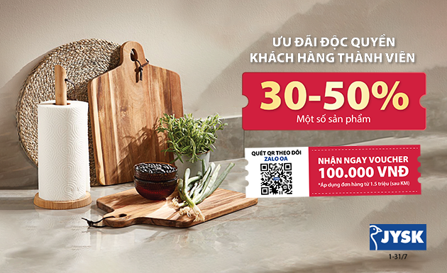 Summer Sale cùng JYSK: Tặng khách hàng thành viên ưu đãi lên đến 50%